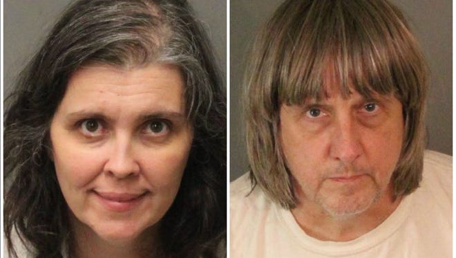 David Allen Turpin and Louise Anna Turpin were arrested Sunday in their home in Perris after Riverside County sheriff deputies found 12 brothers and sisters chained to beds, locked up and malnourished in a dark, foul-smelling home.