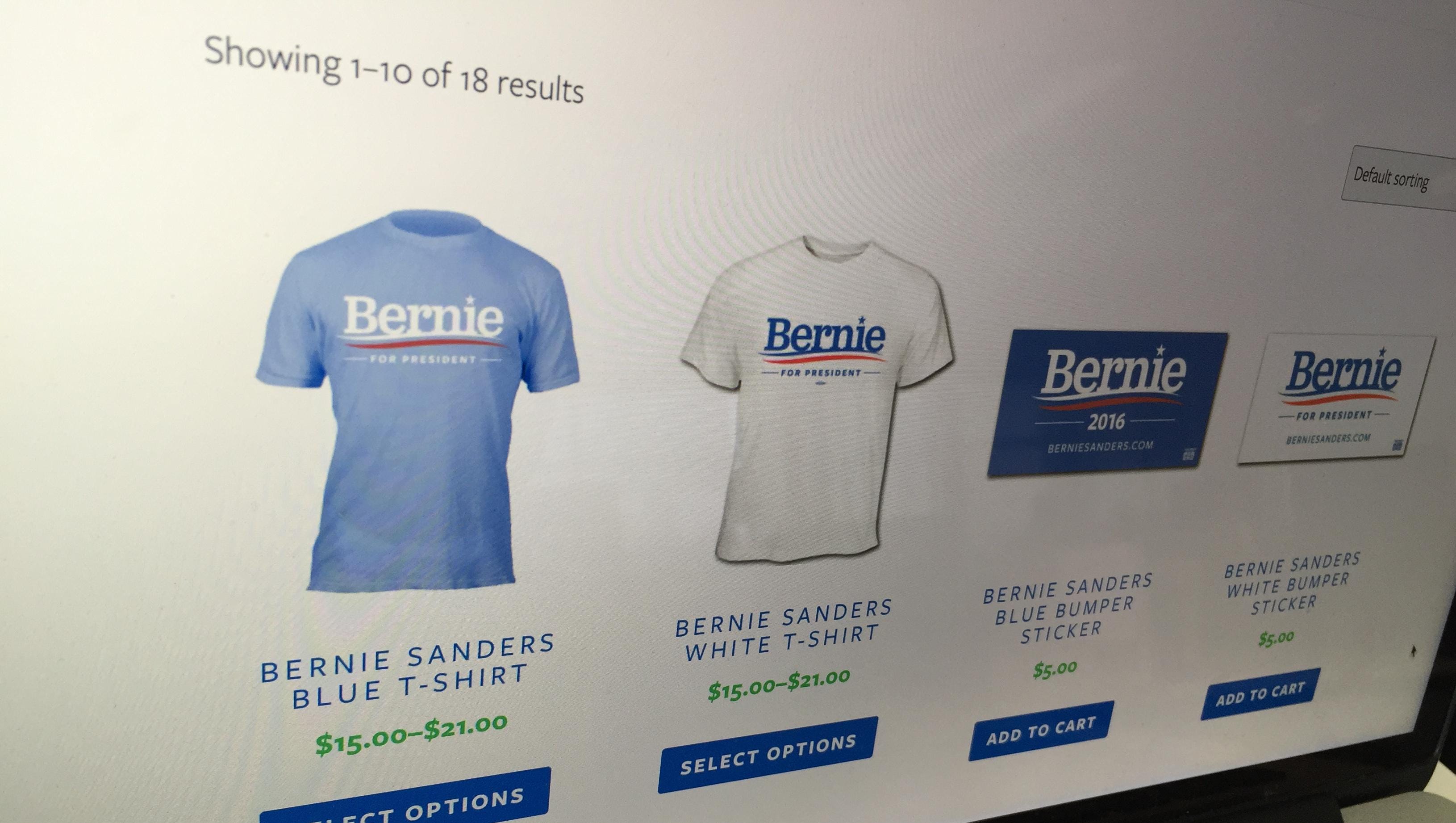 bernie sanders campaign merch