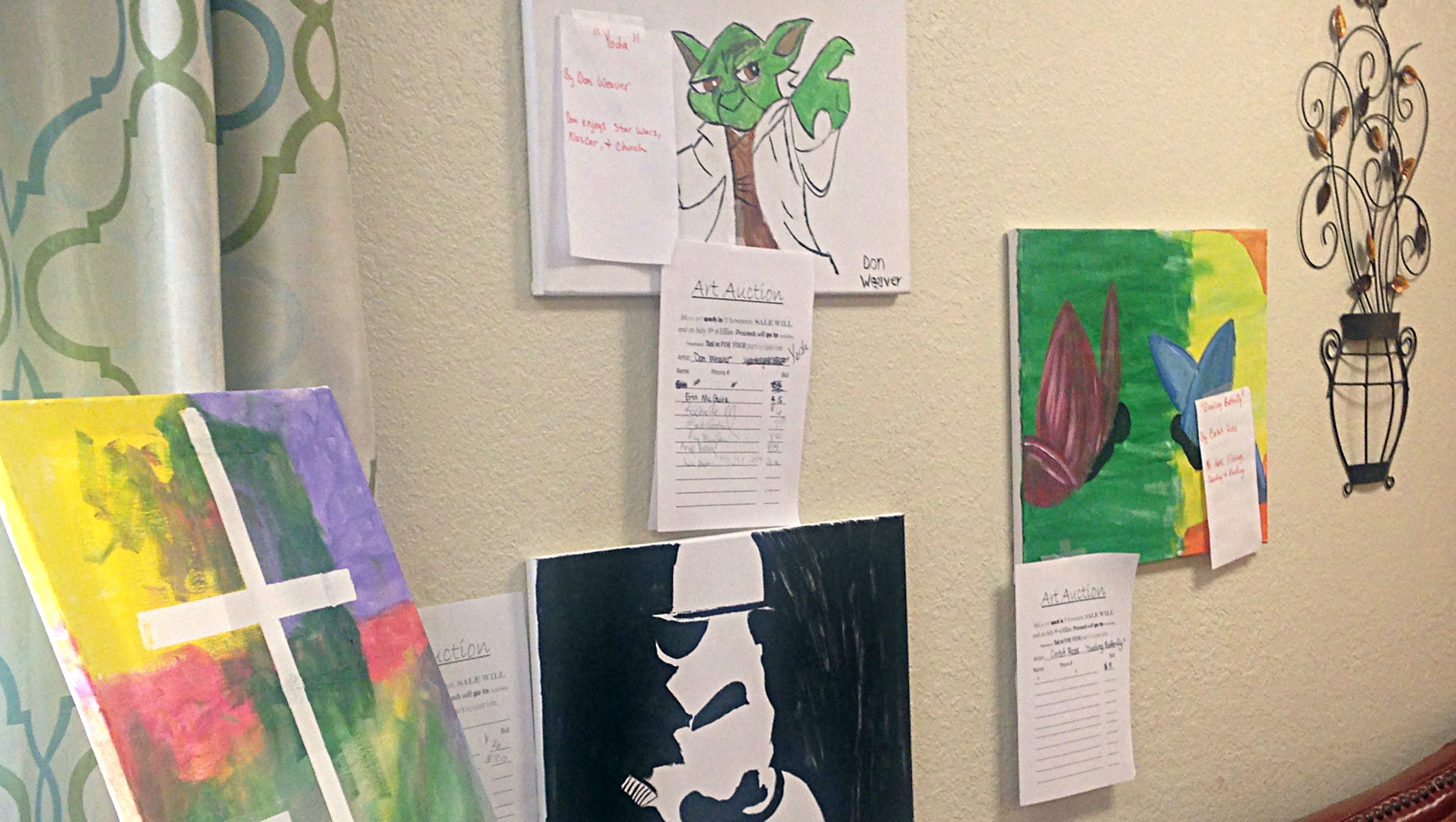 Among the paintings on display at the show, there were two of Don Weaver's -- Star Wars paintings of Yoda and a stormtrooper.