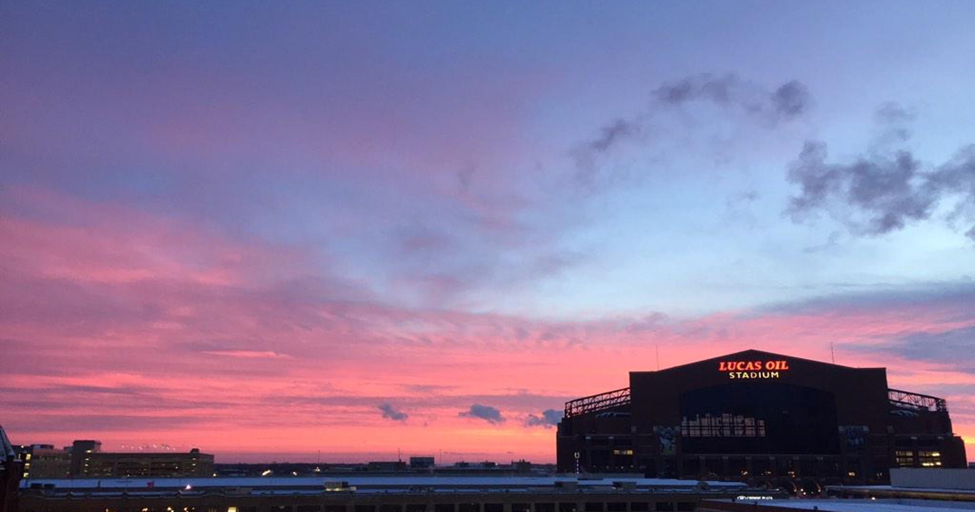 Indiana's beautifully frozen sunset