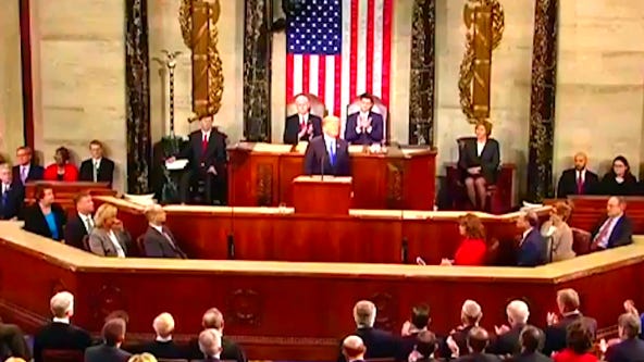 President Donald Trump zeroed in on many of the nation's top political discussions, weaving in stories from various U.S. citizens seated in the gallery of the House Chamber, as he delivered his first State of the Union address Tuesday evening.