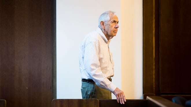 Bernard Jacobs III, 82, who is accused of possessing nearly 100,000 child porn images and 645 child porn videos, had his bond revoked after he was found in possession of a tablet and asked someone at his assisted living center for the Wi-Fi password. Jacobs was placed back under custody immediately at the Collier County Jail during a hearing at Collier County Courthouse Monday, Jan. 23, 2017 in Naples.