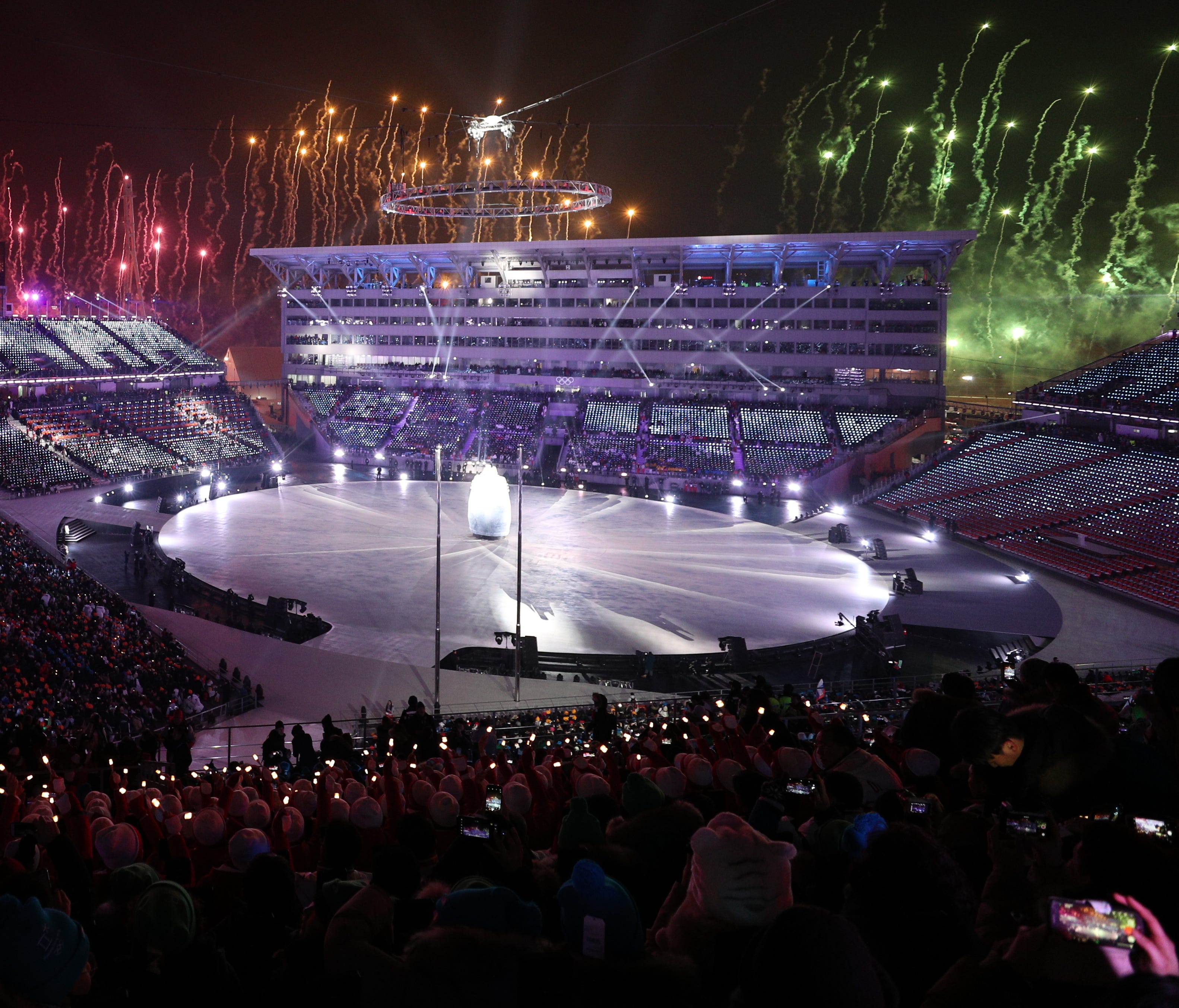Entertainers perform during the opening ceremony