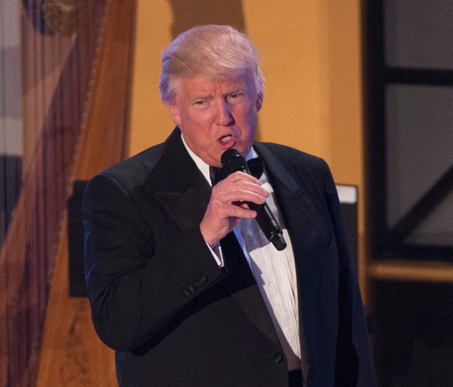 President-elect Donald J. Trump speaks during the Candlelight Dinner at Union Station, one day before Trump is sworn in as the 45th President of the United States.