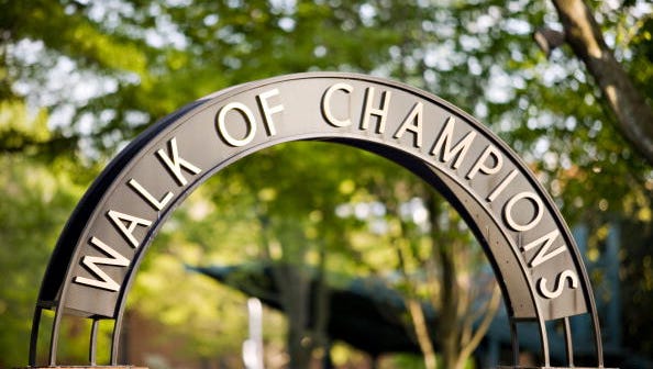 OXFORD, MS - APRIL 12:   Walk of Champions area on the campus of  the University of Mississippi on April 12, 2008 in Oxford, Mississippi.  (Photo by Wesley Hitt/Getty Images)