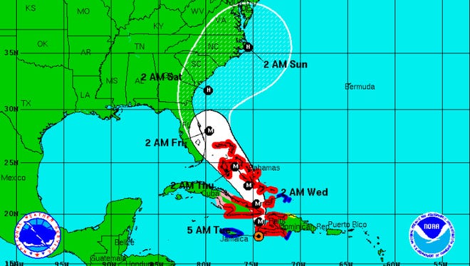 As of the 5 a.m. advisory Tuesday, Hurricane Matthew nears landfall in Haiti with sustained winds of 145 mph.
