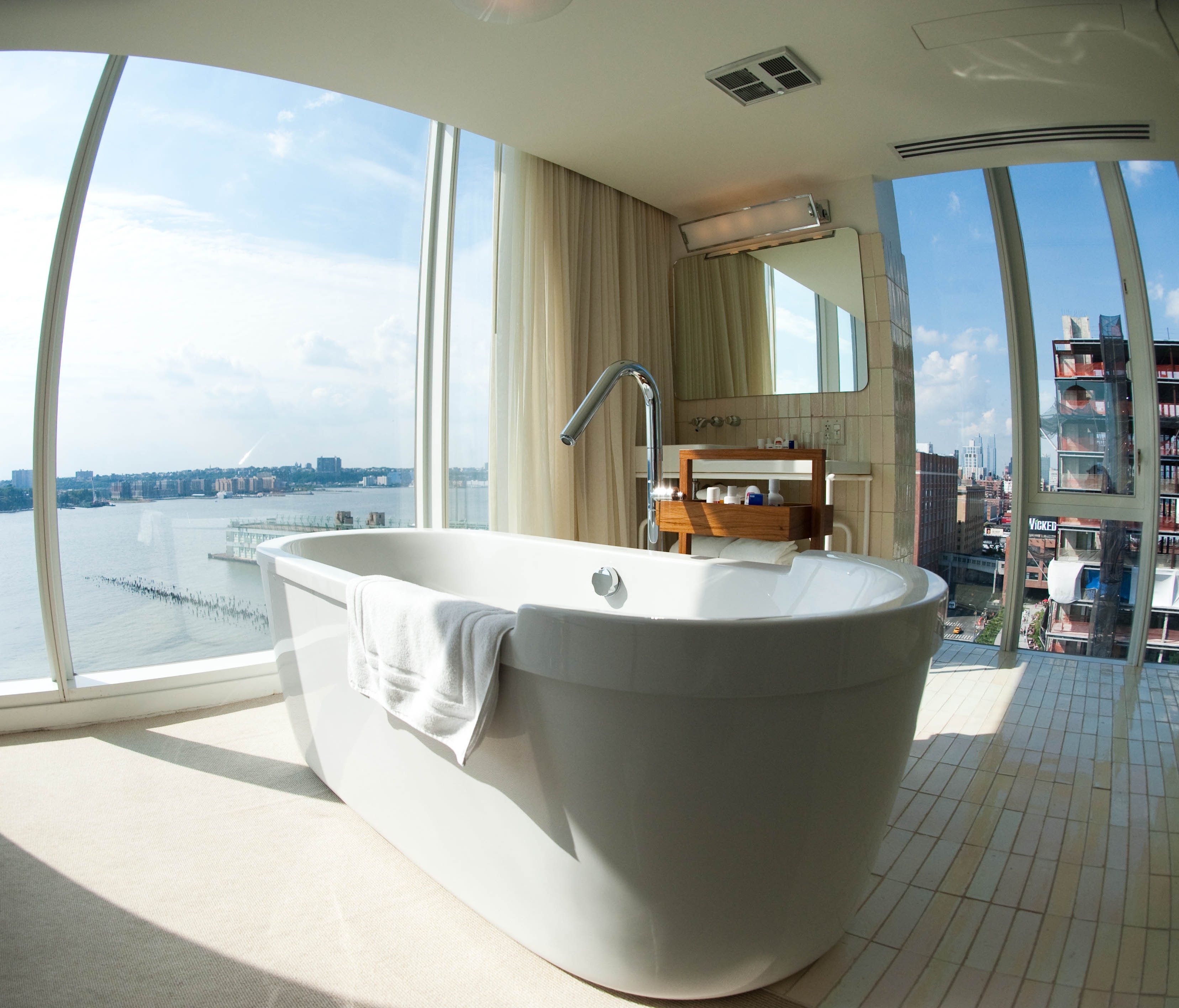 The Standard High Line: As one of the tallest structures in Manhattan's Meatpacking District, this mid-century mod-inspired hotel has fantastic all-around views. Its 338 stylish rooms — and rooftop nightspots like Le Bain — look down on the bustling 