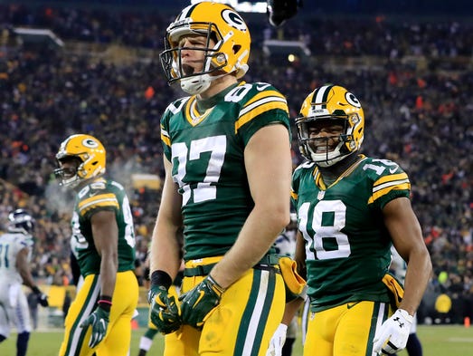 Green Bay Packers wide receiver Jordy Nelson (87) celebrates