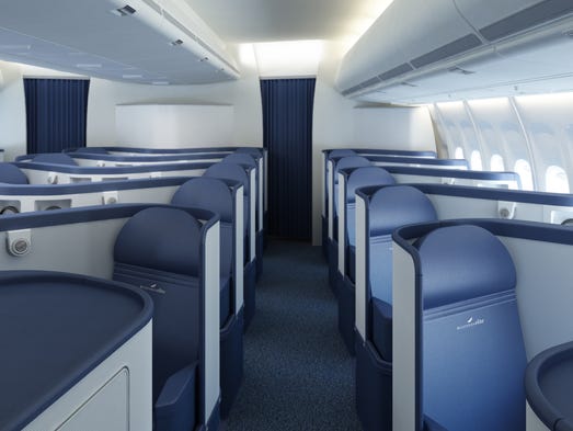 This 2012 photo of 'Delta One' business-class seats