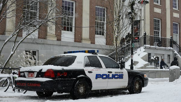 A Burlington Police Department patrol car from...