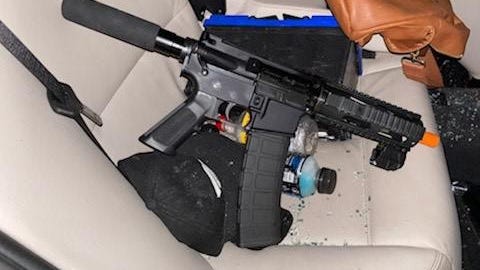 A loaded handgun, an illegally modified loaded assault rifle and ammunition were found inside the vehicle of a homicide suspect, identified as 39-year-old Antwane Burrise, who was shot and killed by police Wednesday afternoon near a Walmart in north Stockton.