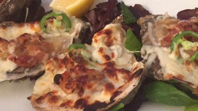 The baked oysters at Cantwell’s Tavern in Odessa is a favorite dish.