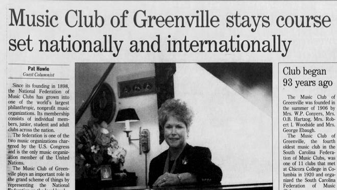 A newspaper article from The Greenville News on Nov. 24, 1999.