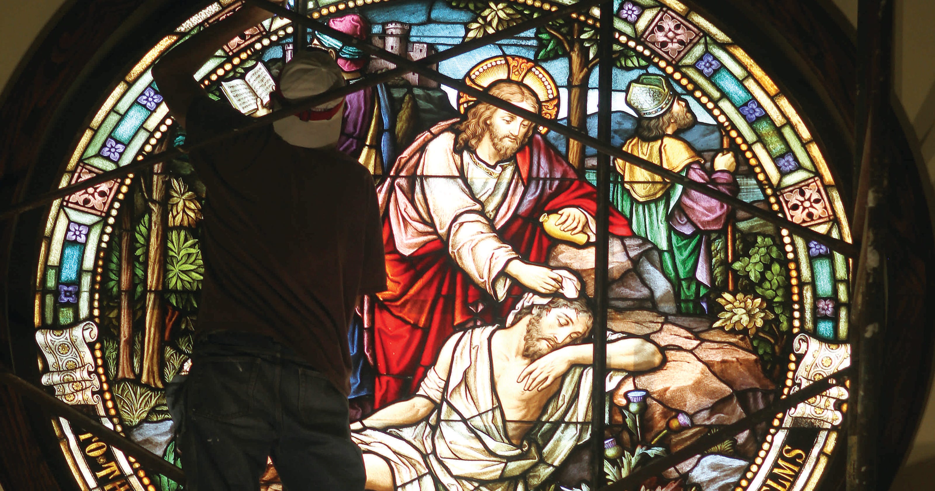 Delta Church Refurbishes Stained Glass Window Of Good