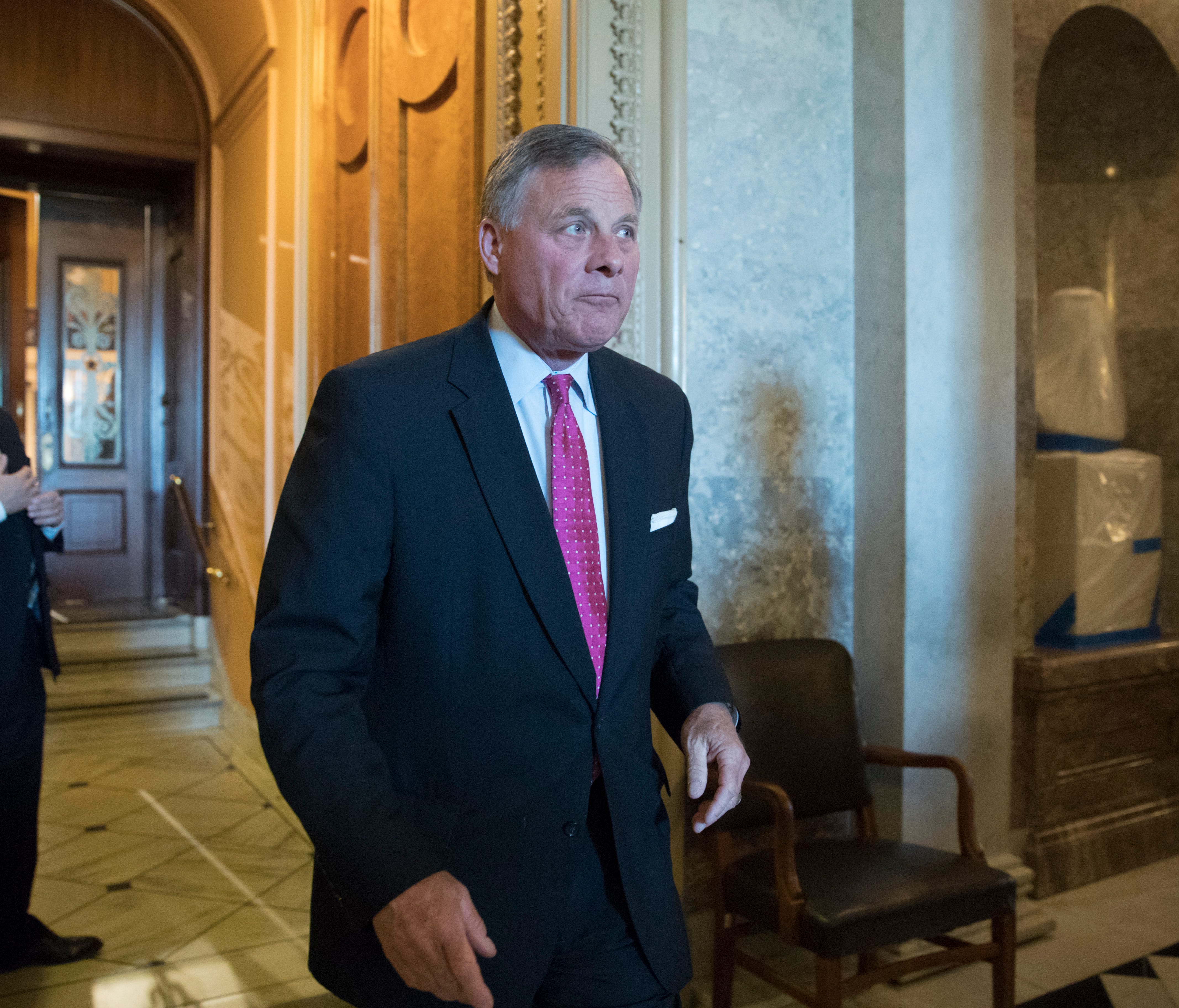Senate Intelligence Chairman Richard Burr leaves the chamber after a vote on Capitol Hill on May 10, 2017.