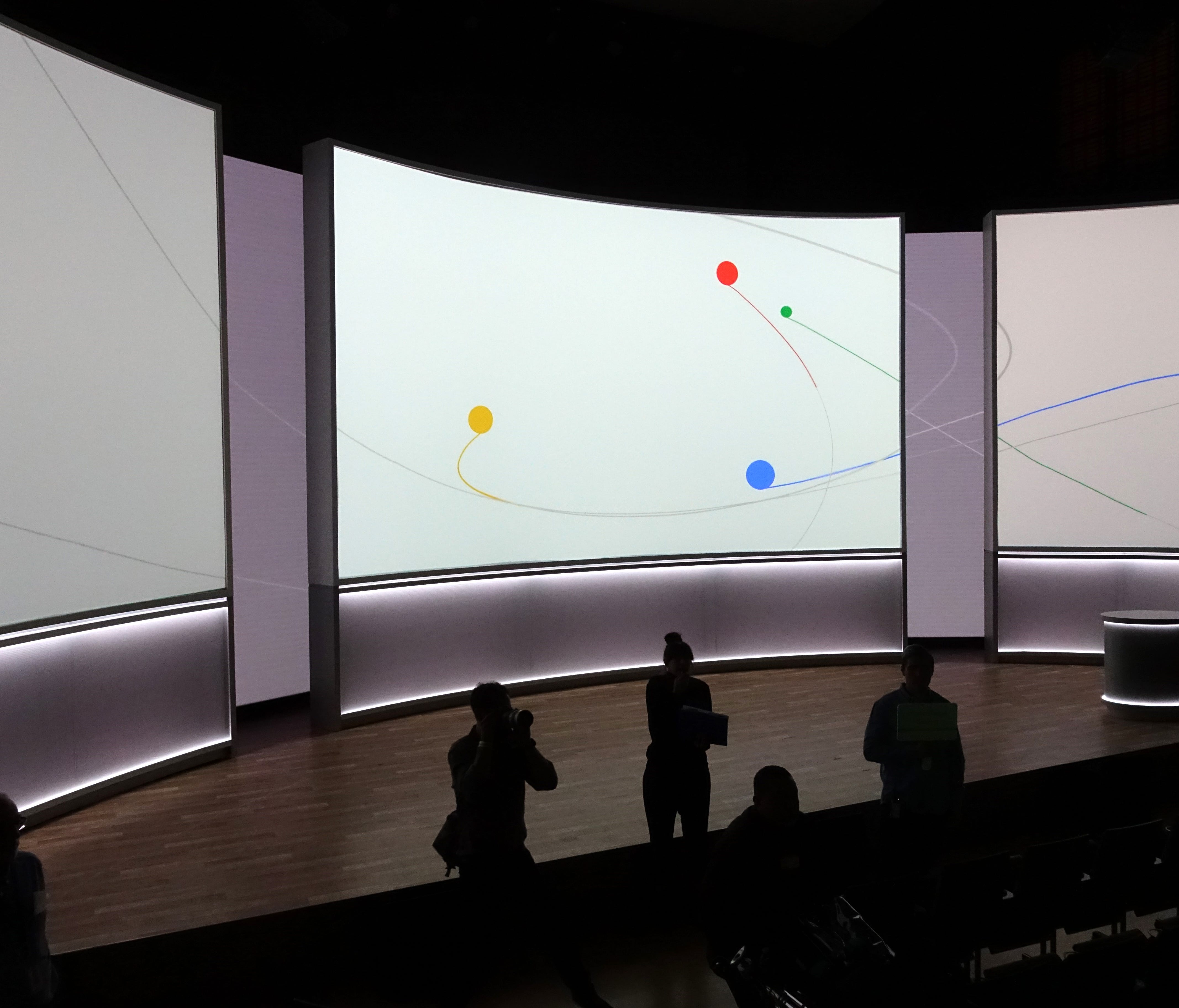 The stage at the Made by Google event in San Francisco at the SF Jazz Center, where new Pixel phones and Home speakers are expected to be introduced.