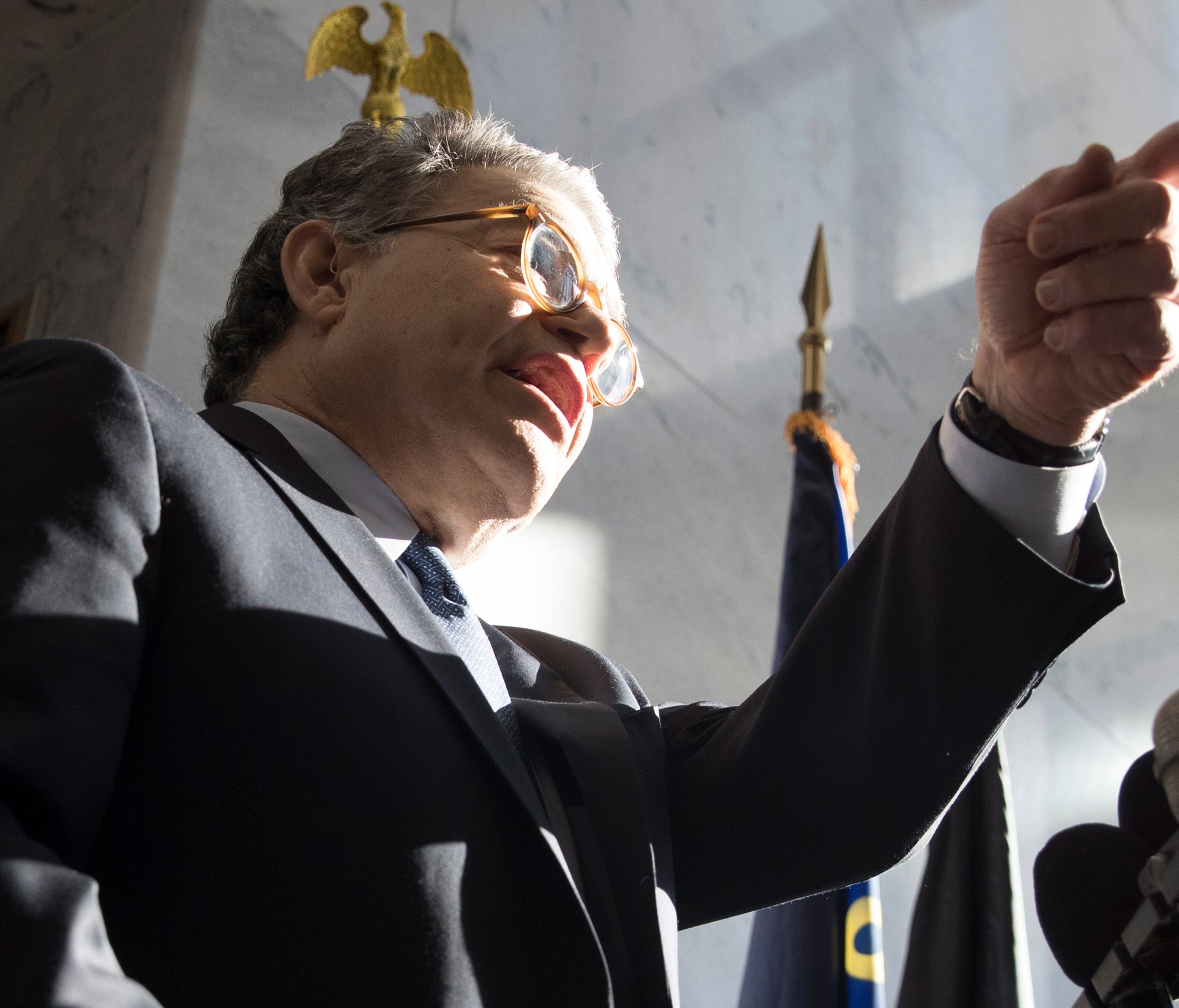 Sen. Al Franken, D-Minn., at a Nov. 27, 2017, news conference.