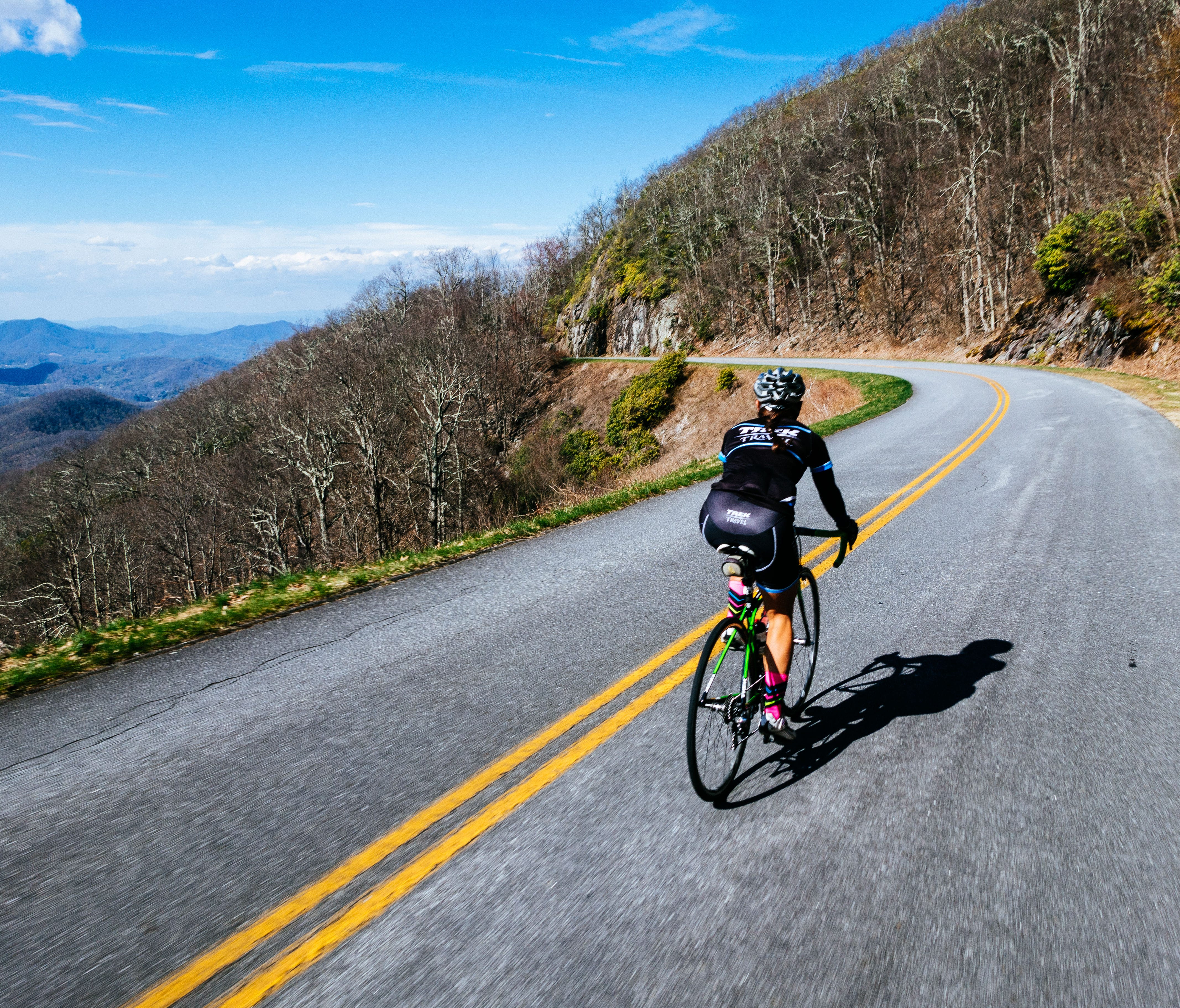 Riding along the Blue Ridge Parkway, you'll pedal the mountains of western North Carolina where you'll find the highest peak east of the Mississippi River. On the Asheville to Brevard trip with Trek Travel, pass rivers and waterfalls as you ride the 