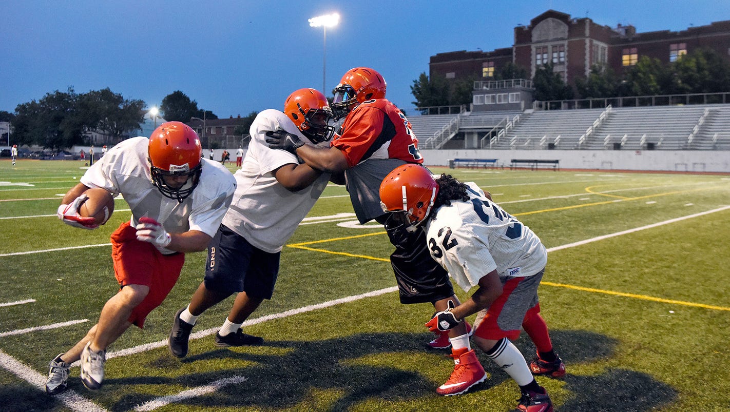 A new adult football team takes the field in Paterson