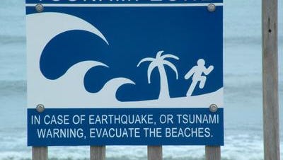 A Tsunami warning sign