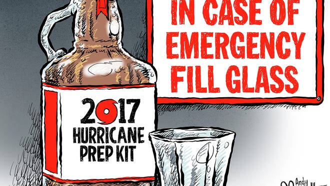 Filling a glass to hurricane season.