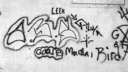 Police said street gangs use graffiti to mark their turf and to intimidate neighbors from speaking with police about gang activity.
(Photo courtesy of York City Police)