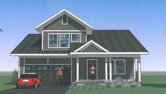 A rendering of a single family home, part of the proposed development on the former Hawthorne Valley property in Westland.