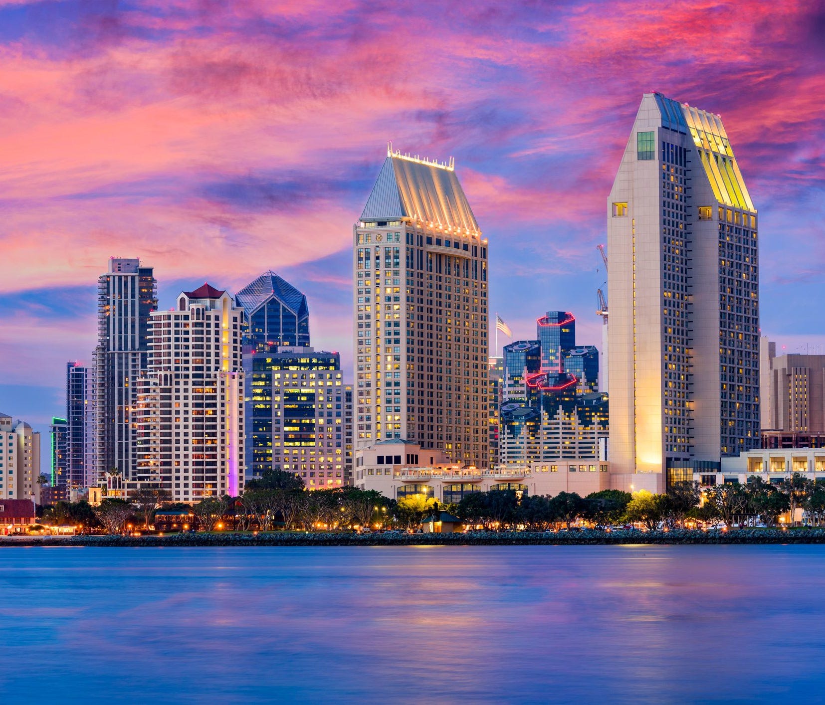 Downtown skyline of San Diego, California.