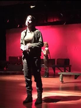 Mary Mills as Leeann in Dixie Heights High School’s production "A Piece of My Heart" by Shirley Lauro.