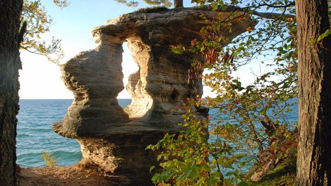 Chapel Rock is one of the scenic sites at Pictured Rocks National Lakeshore.