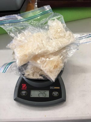 Methamphetamine seized in a traffic stop May 2