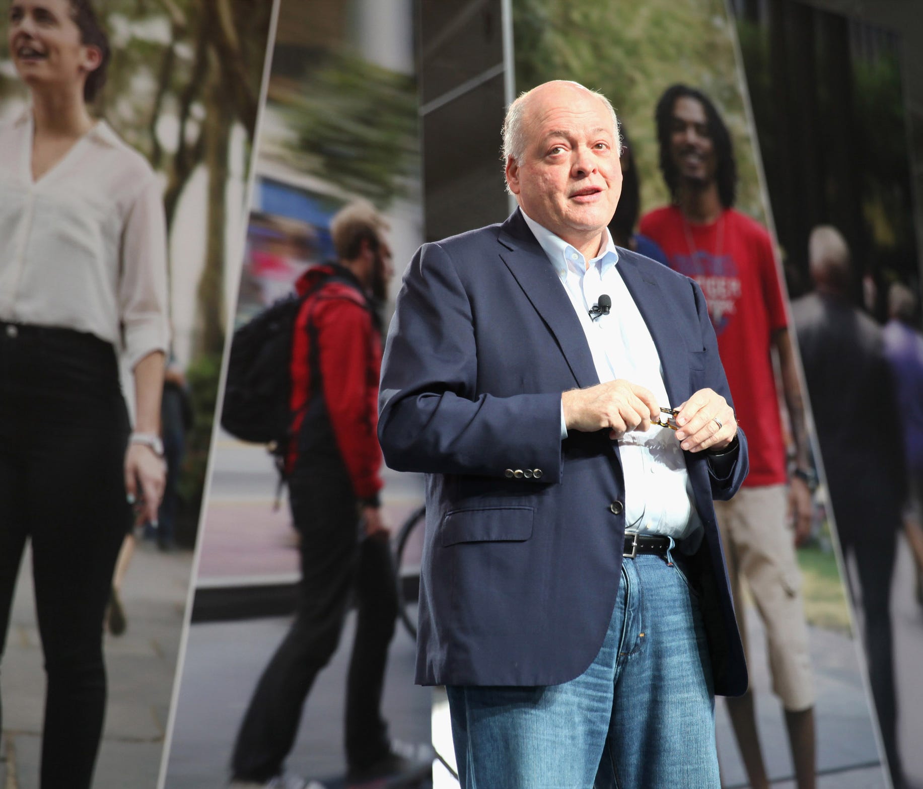 Jim Hackett, President & CEO of Ford Motor Company, speaks on stage during City of Tomorrow Symposium presented by Ford Motor Company in August 2017 in San Francisco, CA