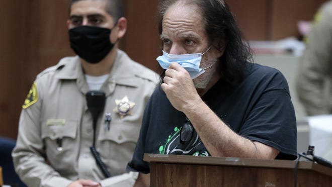 Adult film star Ron Jeremy makes his first court appearance Tuesday, June 23, 2020, in Los Angeles. Los Angeles County prosecutors say Jeremy has been charged with raping three women and sexually assaulting a fourth.