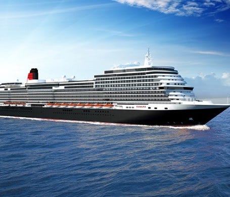 An artist's drawing of a new Cunard cruise ship scheduled to debut in 2022.