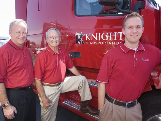 Kevin Knight (left), executive chairman of Knight Transportation,