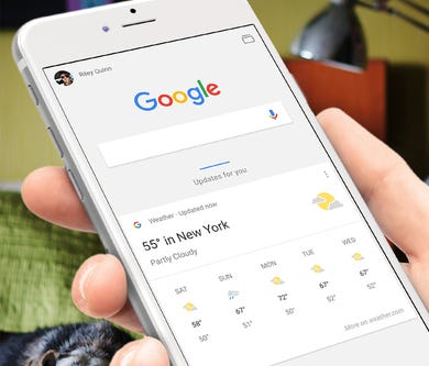The Google search app for iPhone.