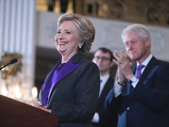 Hillary Clinton speaks in New York on Nov. 9, 2016,