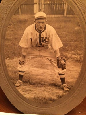 Bert Tooley, shown in a Kalamazoo Kazoos uniform in 1909.