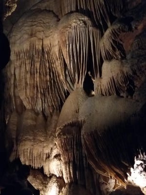 The walls of Talking Rock Caverns are covered with beautiful and intricate formations.