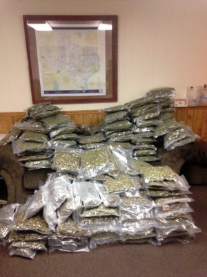 The Winters Police Department seized 234 pounds of marijuana during a traffic stop Monday, Oct. 16, 2017.