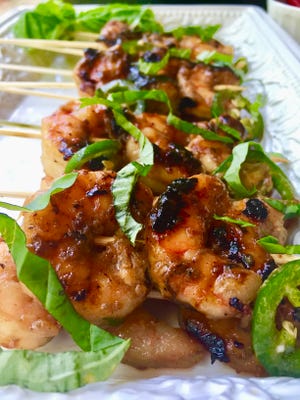 Grab some wood skewers for these Spicy Coconut and Lime Grilled Shrimp.