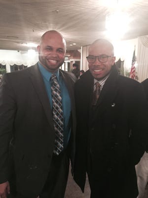 Jim Jefferson (left) stands with Assemblyman Adam Taliaferro. Jefferson was appointed to fill Taliaferro’s freeholder seat following the Assemblyman’s appointment to the statehouse post.