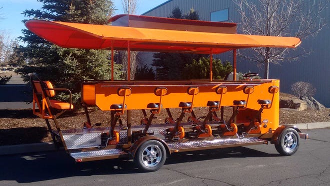 The Trolley Bike arrived in Springfield on Monday March 28, 2016.