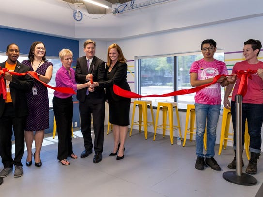 The ribbon-cutting ceremony at one.n.ten LGBT youth