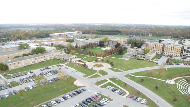 An aerial shot of the Concordia University Wisconsin campus in Mequon.
