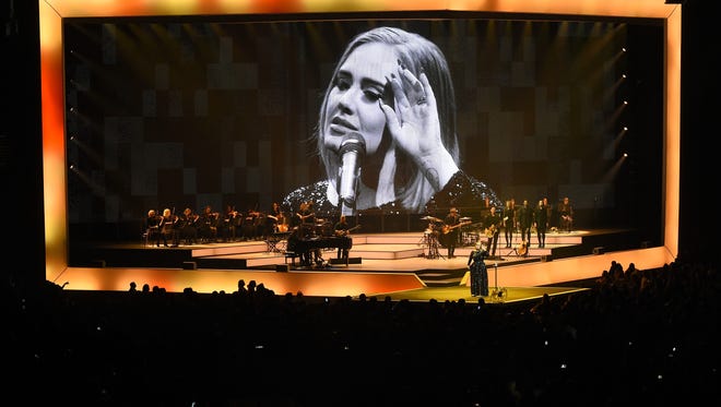 Singer/songwriter Adele performs at Talking Stick Resort Arena on August 16, 2016 in Phoenix.