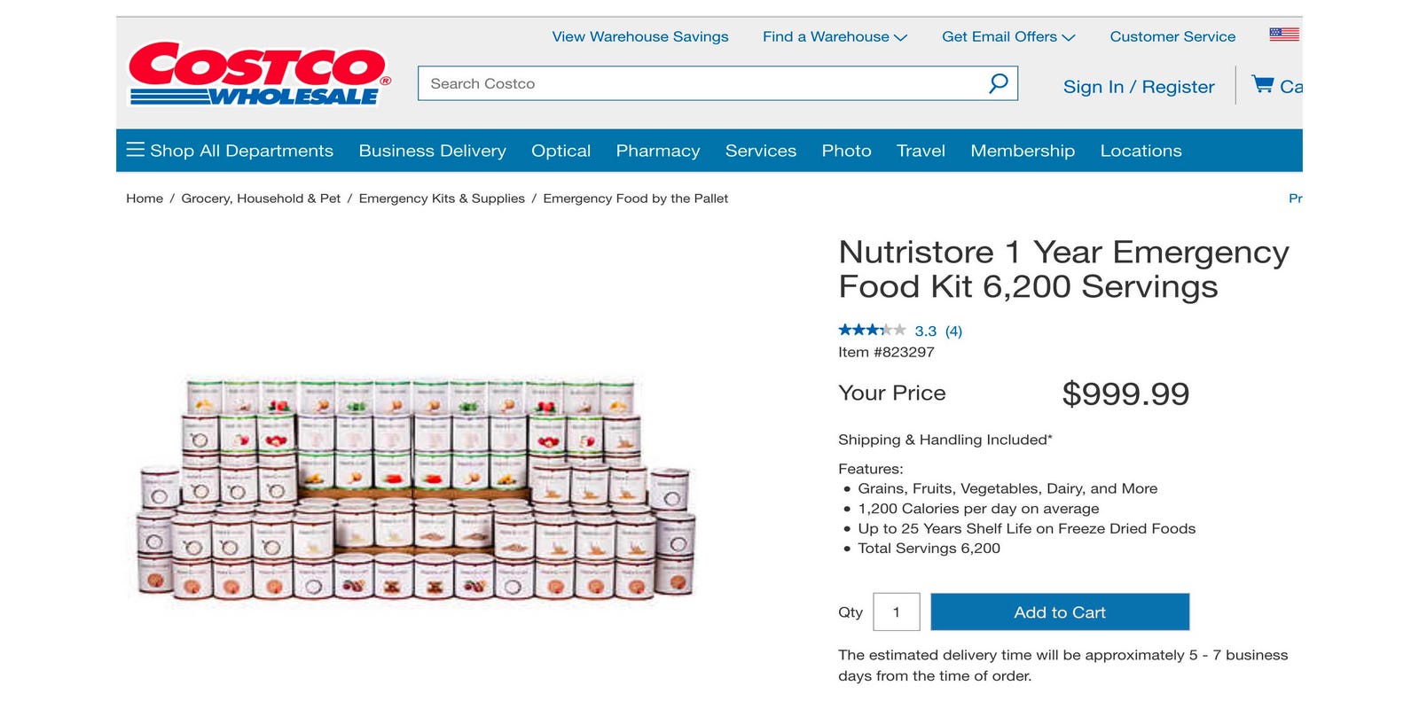 Surviving A Disaster Even Costco Sells A 1 Year Food Kits For 1 000