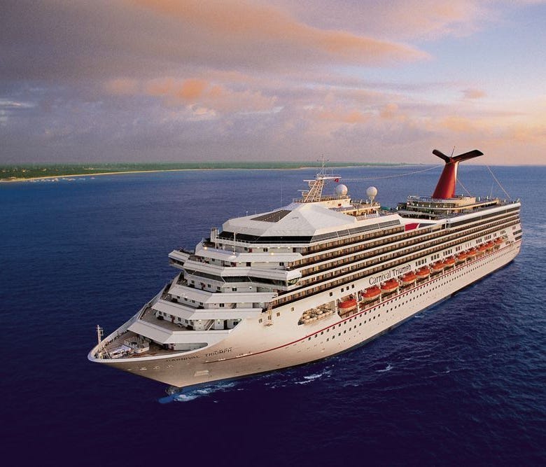 The 102,000-ton Carnival Triumph is the namesake for Carnival's two-ship Triumph Class. Sailing since 1999, it currently operates trips to the Caribbean from New Orleans. Starting in 2020, it'll sail from New York; Fort Lauderdale, Fla.; and Norfolk,