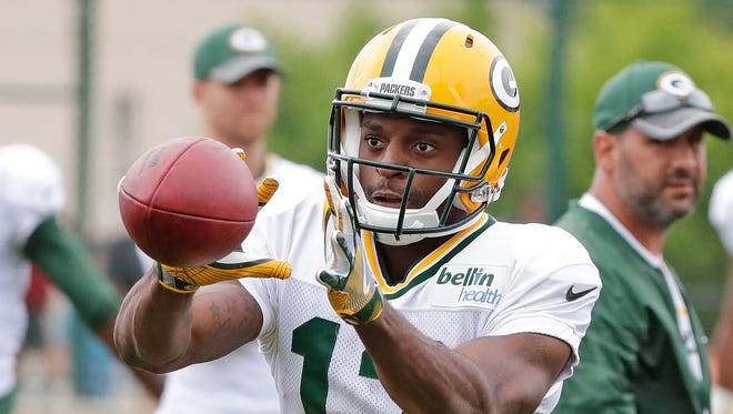 Green Bay Packers wide receiver Harvey Binford (13) during training camp at Ray Nitschke Field.