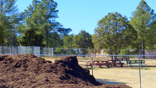 A mound of mulch is available free to the public next to the dog park in the Mountain Sports Complex off Hull Road in Ruidoso. Mulchng is one way the village reuses "green" material.